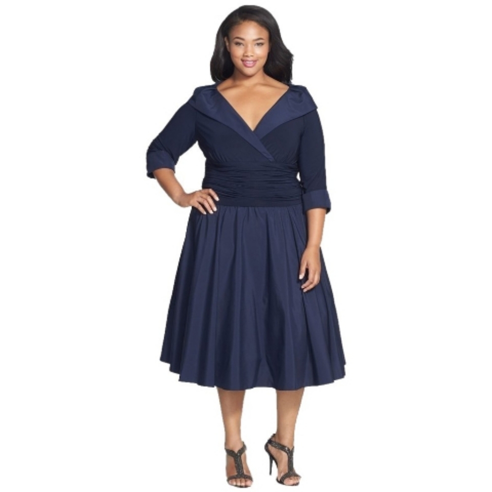 Jessica Howard | Navy A-line midi dress | 16